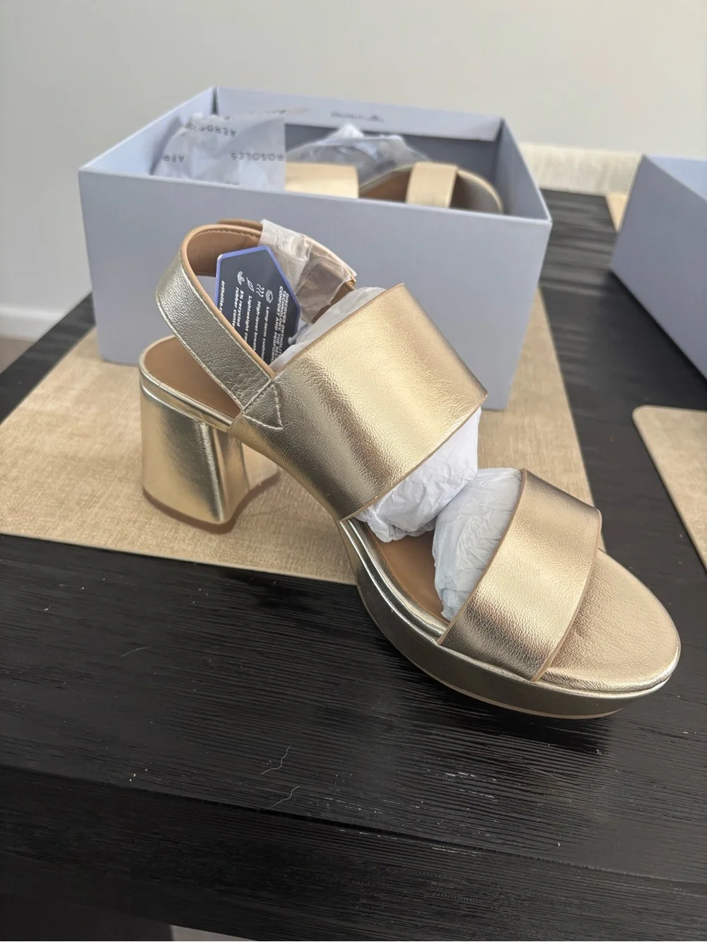 Comfortable gold platform sandals